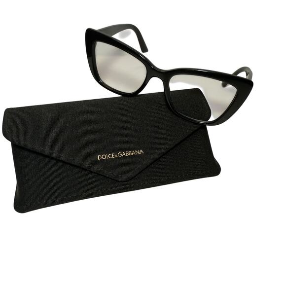 Dolce & Gabbana DG 3308 501 Black Cat Eye Eyeglasses Frame 53-16-145 - Picture 4 of 9